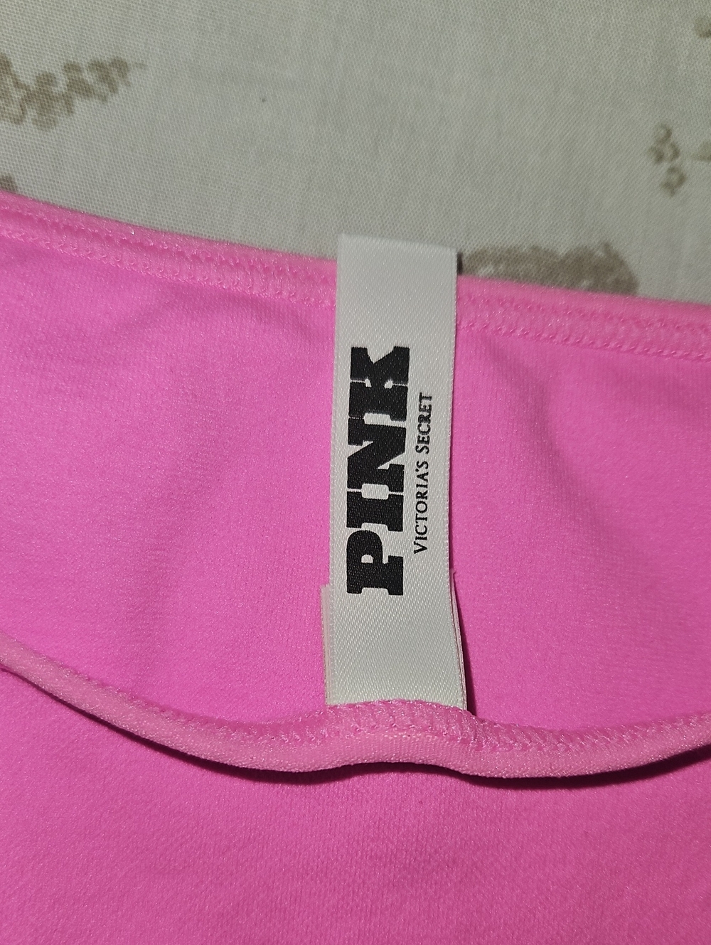 Victoria Secret Pink, Branded Hot Pink Crop Tank & Biker Shorts Set - Picture 5 of 6